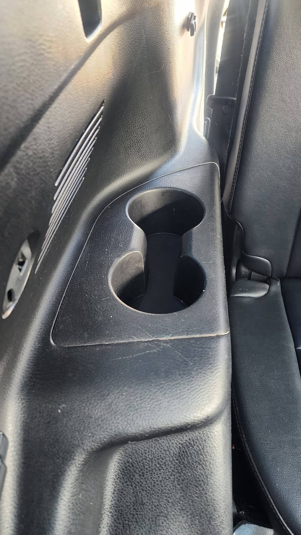 Steam cleaned cupholder after